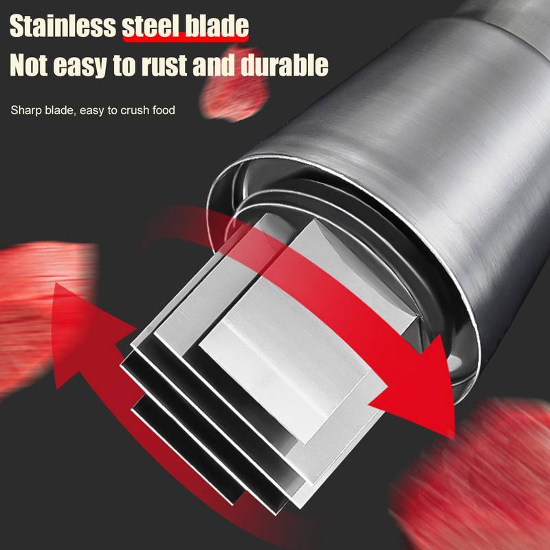 Stainless Steel Garlic Press and Vegetable Chopper - Manual Multifunction Kitchen Gadget